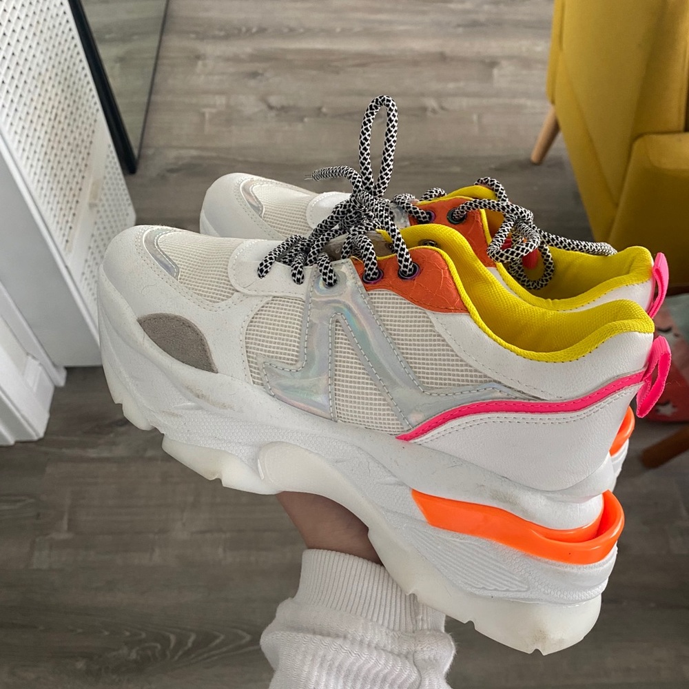 NASTY GAL bulky white + neon trainers OWO